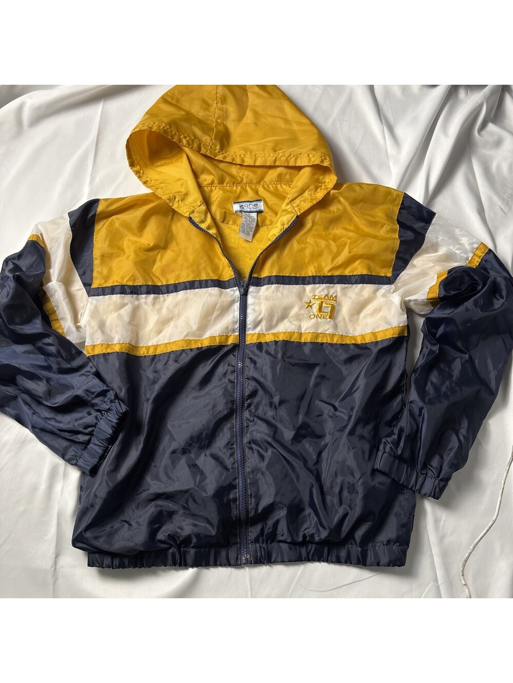 Zone One Colorblock Nylon Windbreaker Jacket with Hood